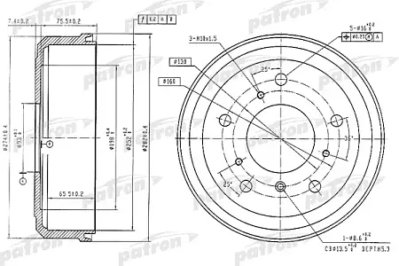 PDR1190 Барабан тормозной