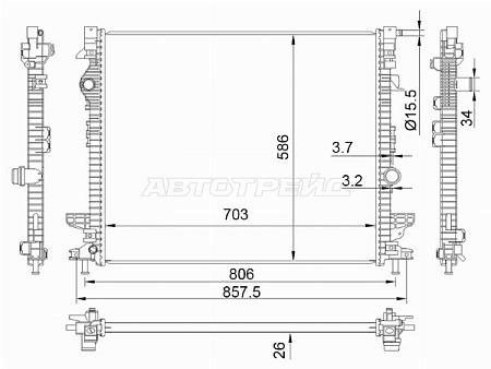 Радиатор Ford Edge 15-23