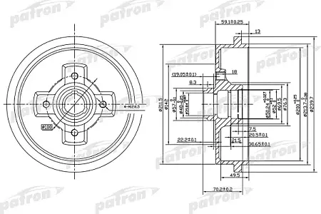 PDR1208 Барабан тормозной