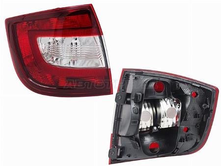 Фонарь задний Skoda Rapid 12-20 (Слева/ темно-красный)