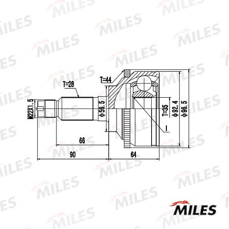 GA20713 ШРУС MAZDA MPV II 99-06 нар.