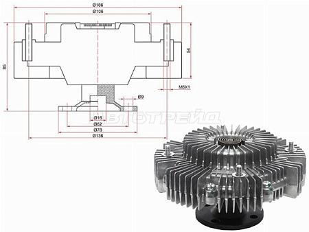 Вискомуфта TOYOTA LAND CRUISER 100 1H# 98-