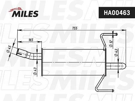 HA00463 Глушитель Opel Astra H (04-) Hatchback/Estate
