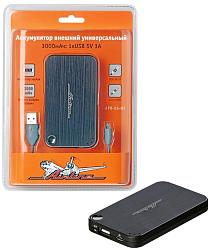 Аккумулятор внешний универсальный 3000мАч: 1хUSB 5V 1A () APB-03-01