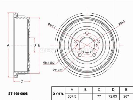 Барабан тормозной CHRYSLER VOYAGER