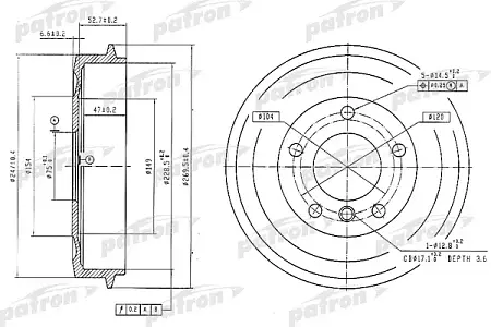 PDR1035 Барабан тормозной