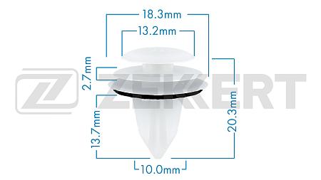 Клипса крепёжная Citroen Great Wall Peugeot Suzuki Toyota Mitsubishi (миним. кол-во заказа 10 ш be-1074