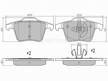 Колодки тормозные (Сзади) Volvo XC90 02-19