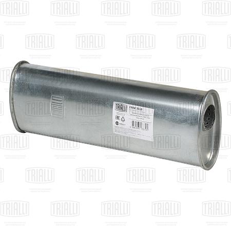 Глушитель универс. (овальный) 97х171, L=500, d=50, смещ. 28 мм (алюм. сталь) (EMM 3516)