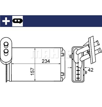 Теплообменник салона VW POLO (6N1) ah19000s