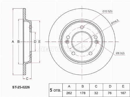 Диск тормозной (Сзади) Hyundai Elantra 20- / i30 20-