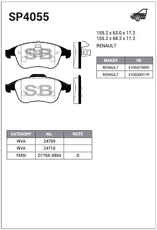 Колодки передние SP4055