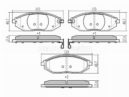 Колодки тормозные (Спереди) Chevrolet Spark 10-22