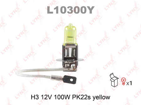 Лампа H3 12V 100W PK22S YELLOW L10300Y