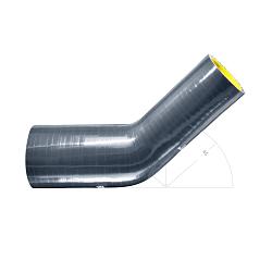 Силиконовый изгиб-переходник 38-50мм 45 градусов shb385045
