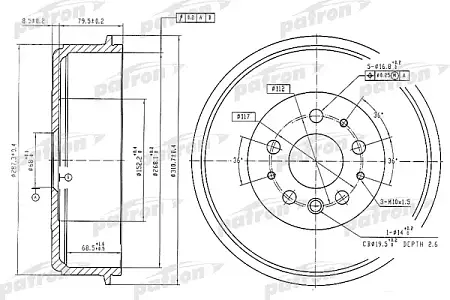 PDR1210 Барабан тормозной