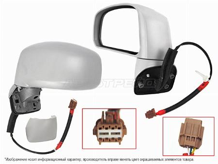 Зеркало Nissan Tiida 04-14 (Слева/ Регулировка/ 3 контакта)