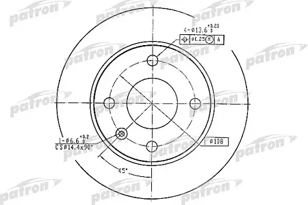 PBD1652 Диск тормозной