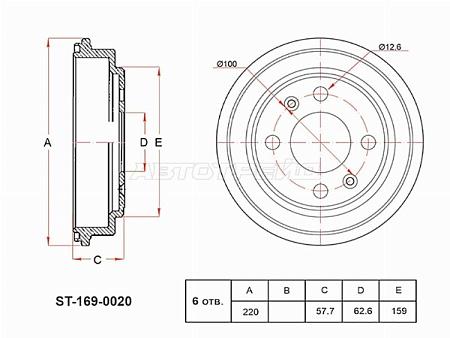 Барабан тормозной HYUNDAI GETZ 02-11