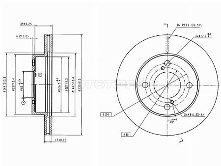 Диск тормозной (Спереди) Suzuki Solio 15-20