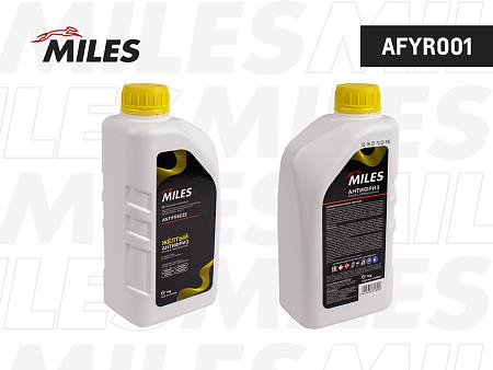 AFYR001 Антифриз G12/G12+ MILES готовый 1кг (жёлтый)