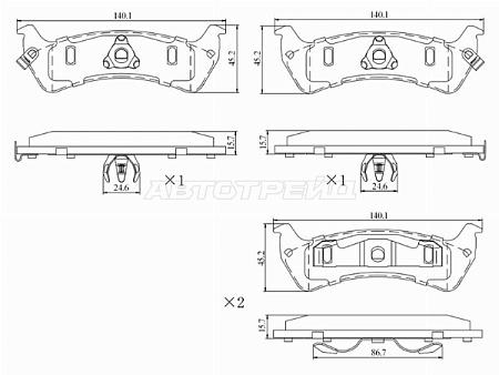 Колодки тормозные (Сзади) Jeep Grand Cherokee 92-98