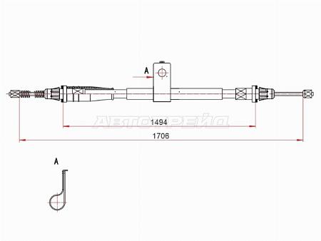 Трос ручного тормоза NISSAN NOTE  LH 06-13