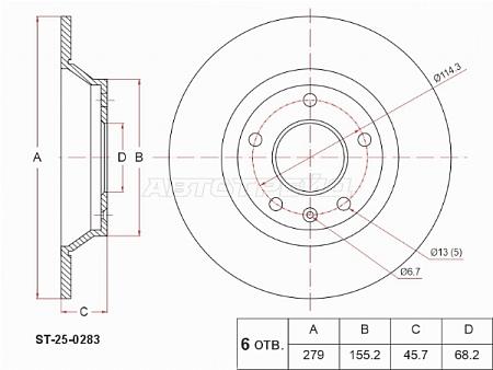 Диск тормозной (Сзади) FAW BESTUNE B70